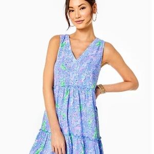Lily Pulitzer Lorina Swing Dress 	Blue Peri The Turtle Package